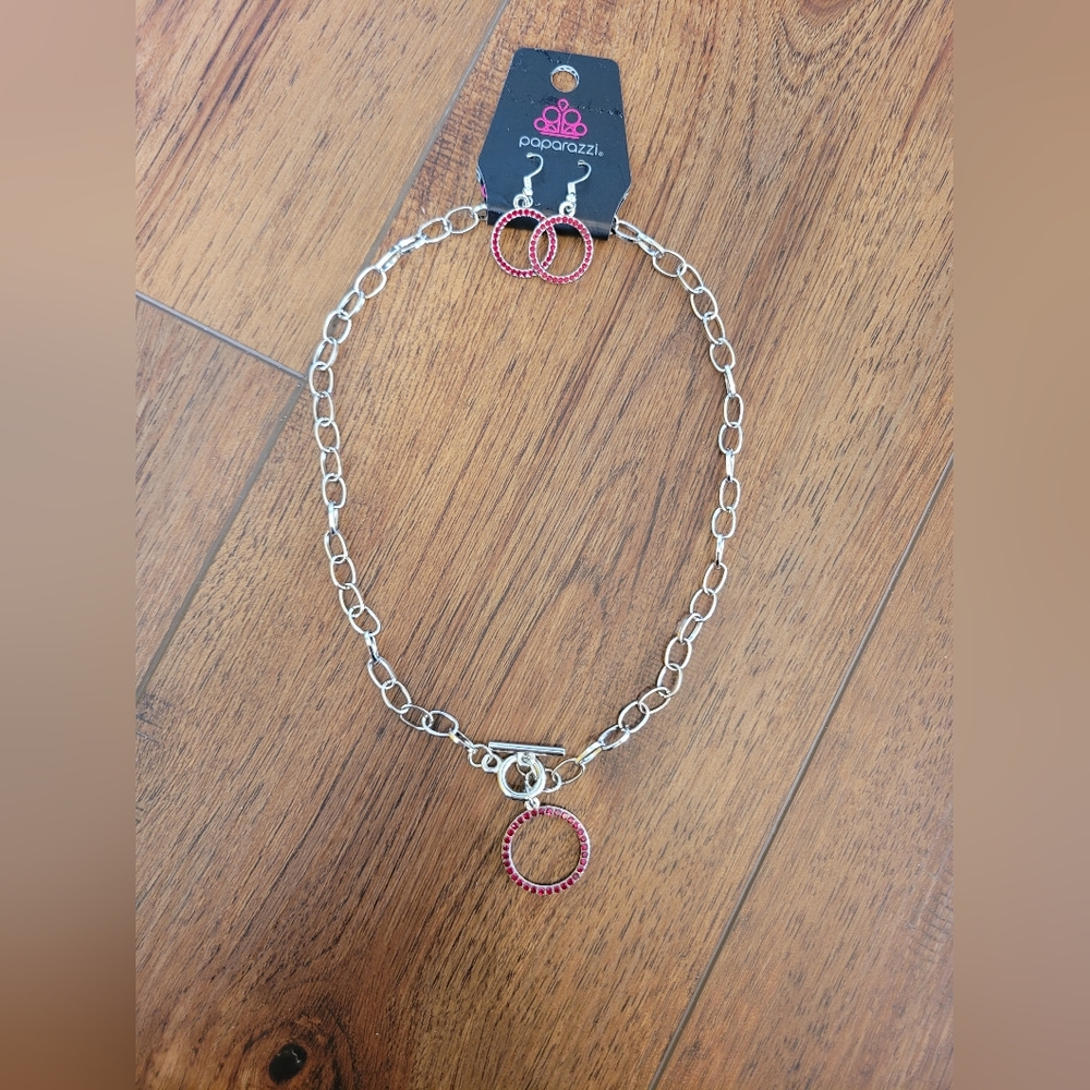 Paparazzi Silver Necklace with Red Accents